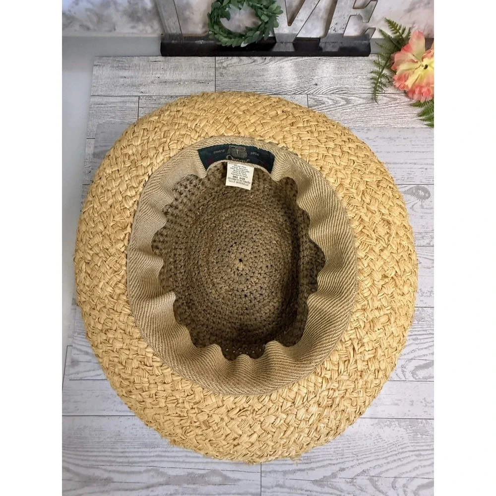Orvis Straw Hat Womens Fedora Bucket Brim Fishing Beach Hiking Sun Protection 7